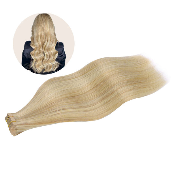 Light Blonde Highlighted Golden Blonde (16/22A) Tape in Hair Extensions