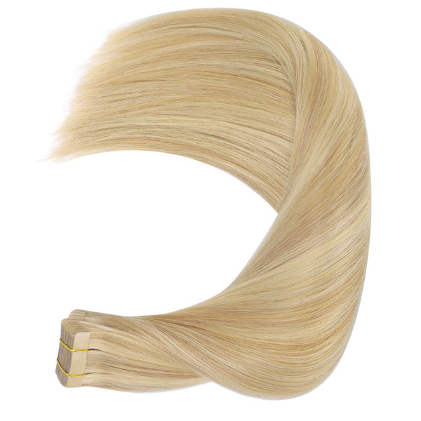 Light Blonde Highlighted Golden Blonde (16/22A) Tape in Hair Extensions