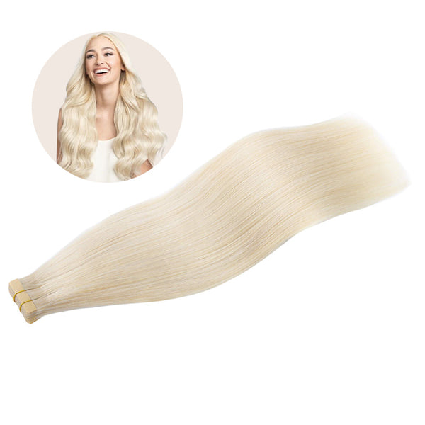 Platinum Blonde (60A) Tape in Hair Extensions