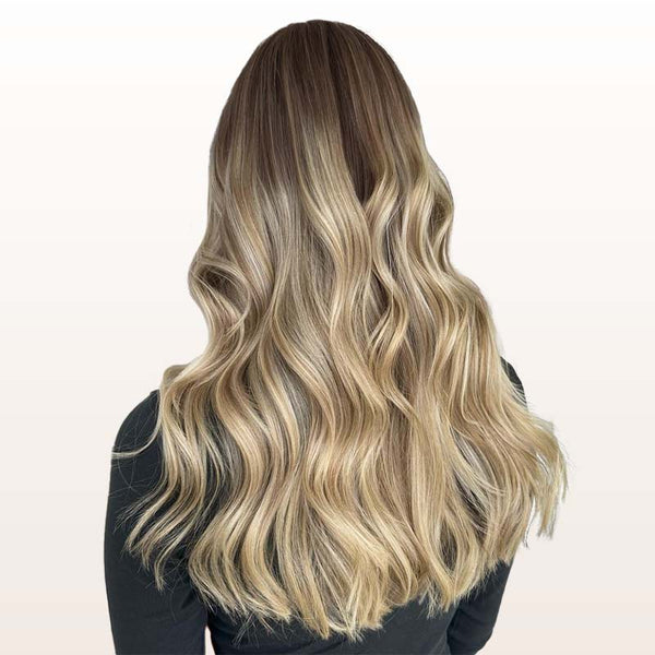 Balayage Chocolate Brown to Dirty Blonde (4/18) Tape in Hair Extensions