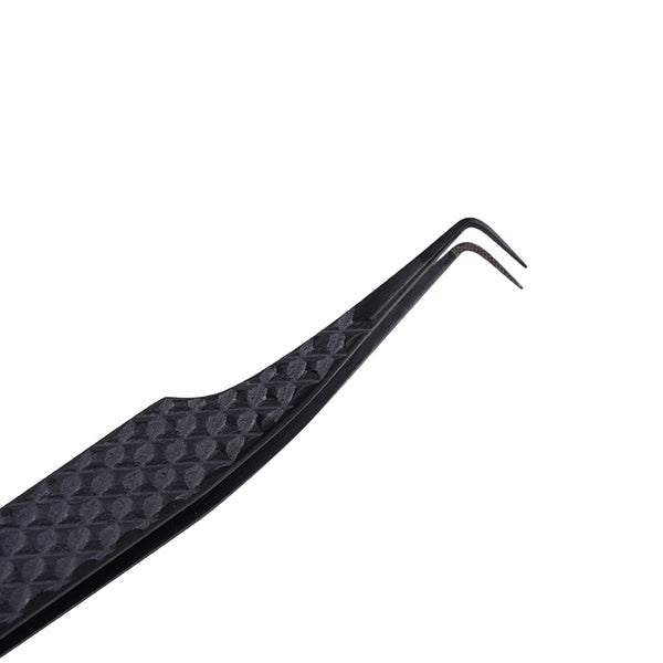 Black Stainless Steel Eyelash Applicator – Precision Lash Tweezers