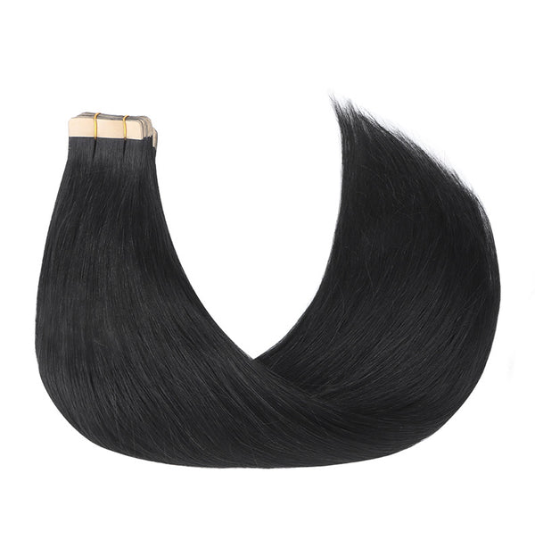 Jet Black (1) Tape in Hair Extensions