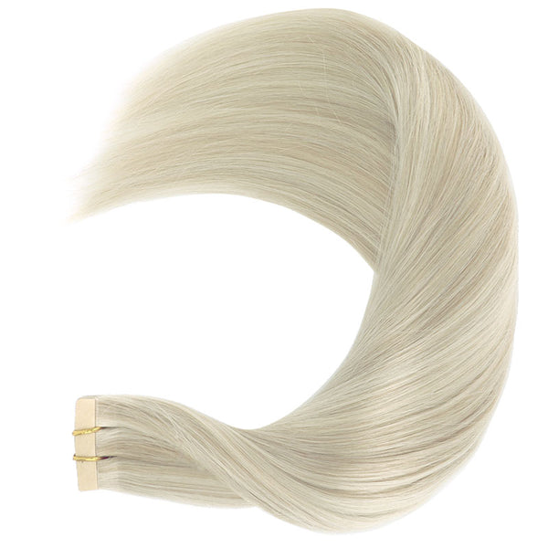 Ash Blonde Highlighted Platinum Blonde (17A/60A) Tape in Hair Extensions