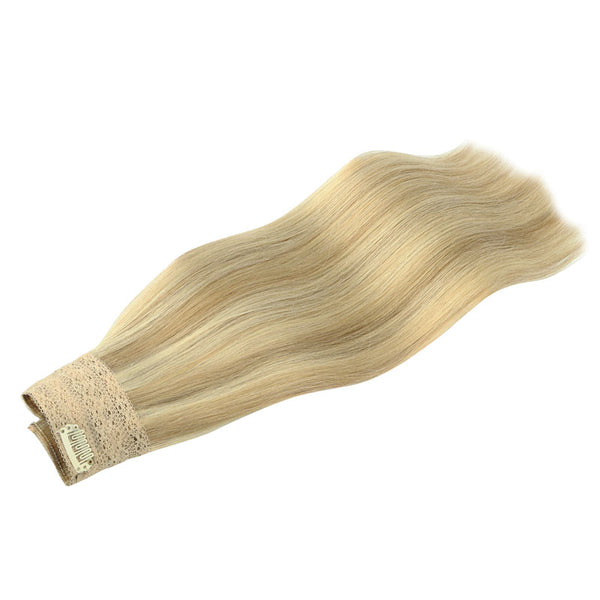 Light Blonde Highlighted Golden Blonde (16/22) Wire Hair Extensions (2 Extra Clip Wefts)