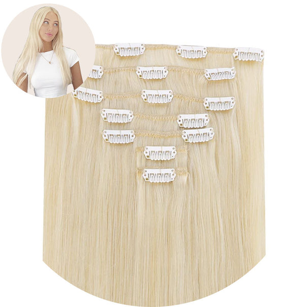 Platinum Blonde (60A) Classic Clip in Hair Extensions (120g)