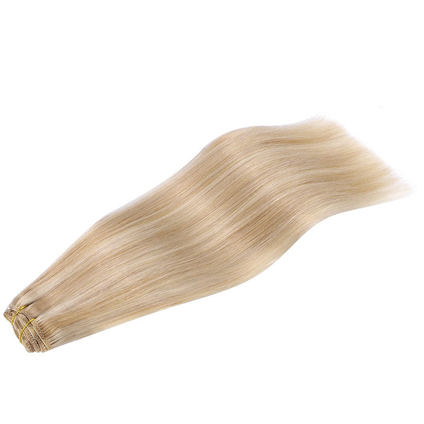 Dirty Blonde Highlighted Bleach Blonde (18A/613A) Classic Clip in Hair Extensions (120g)