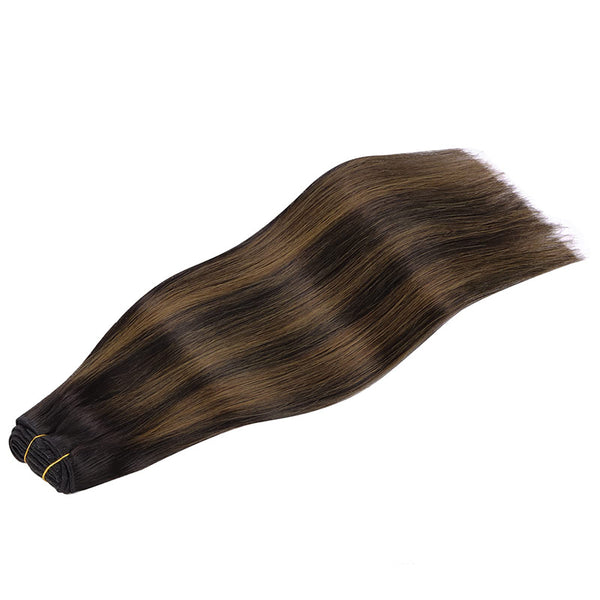 Balayage Natural Black to Chestnut Brown (1B/6/1B) Classic Clip in Hair Extensions (120g)