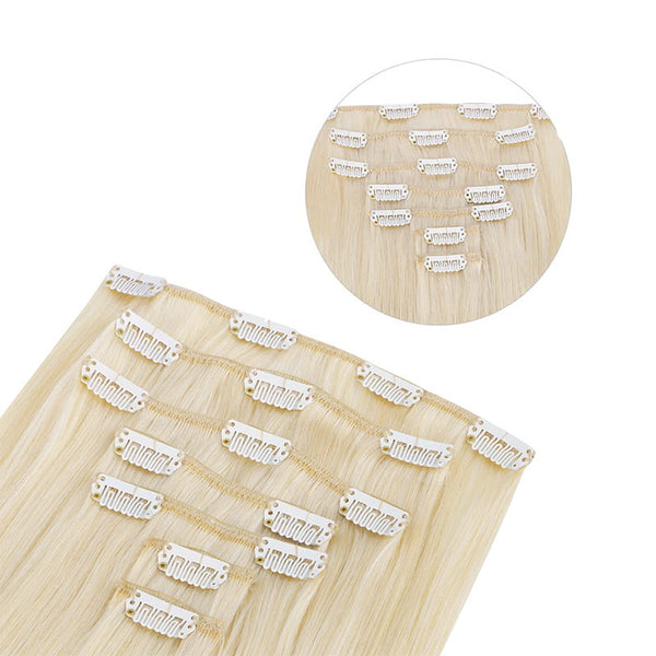 Platinum Blonde (60A) Classic Clip in Hair Extensions (120g)