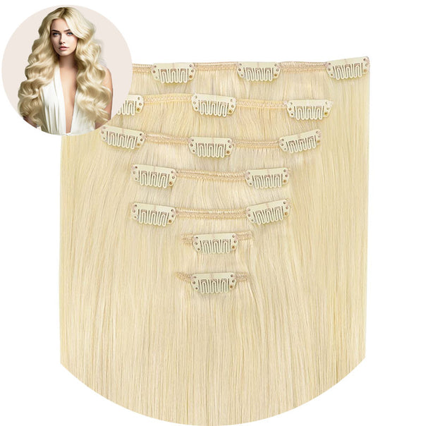 Bleach Blonde (613R) Classic Clip in Hair Extensions (120g)