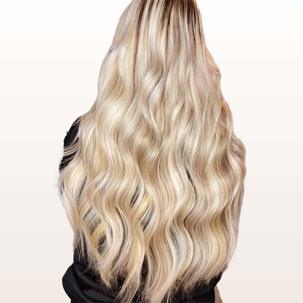 Dirty Blonde Highlighted Bleach Blonde (18A/613A) Classic Clip in Hair Extensions (120g)