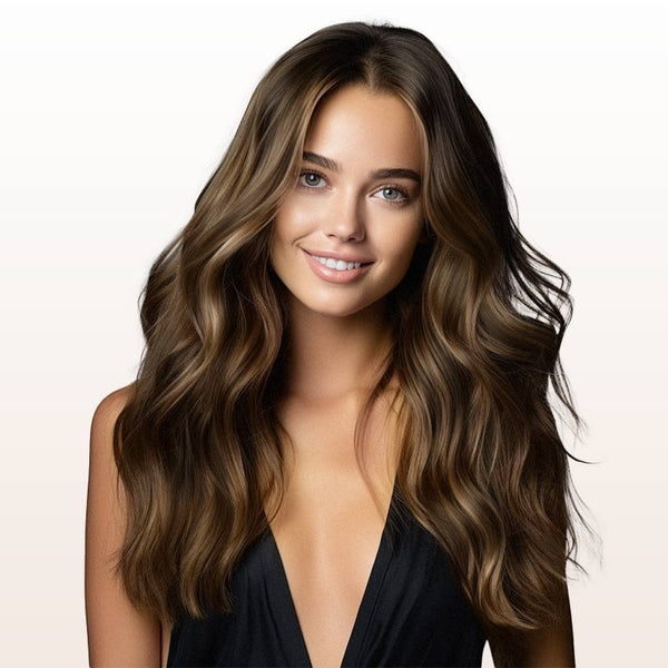 Balayage Dark Brown Mixed Chestnut Brown (2/6/2) Wire Hair Extensions (2 Extra Clip Wefts)