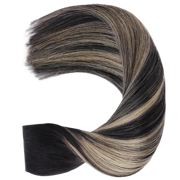 Balayage Natural Black to Light Blonde (1B/19/1B) Wire Hair Extensions (2 Extra Clip Wefts)