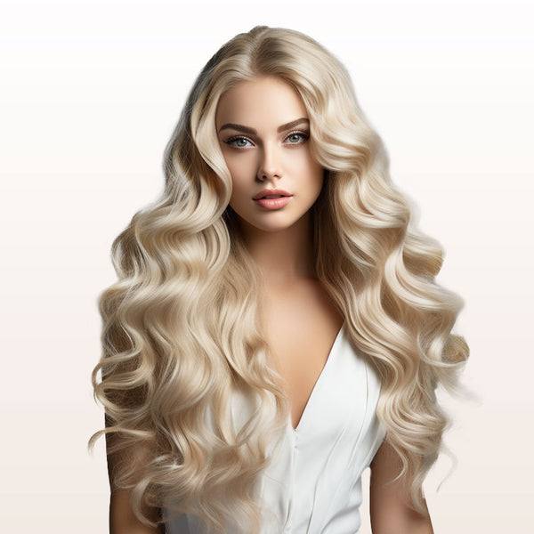 Bleach Blonde (613R) Wire Hair Extensions (2 Extra Clip Wefts)