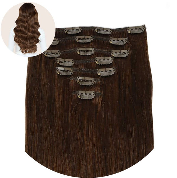 Chocolate Brown (4) Classic Clip in Hair Extensions (120g)