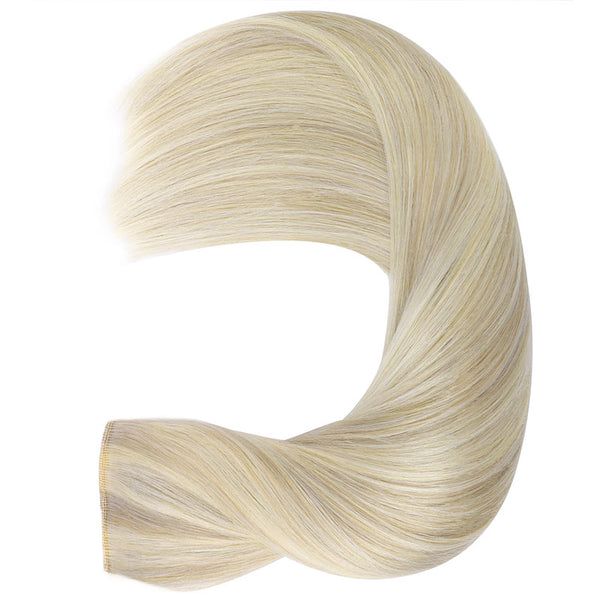 Ash Blonde Highlighted Platinum Blonde (17A/60A) Wire Hair Extensions (2 Extra Clip Wefts)