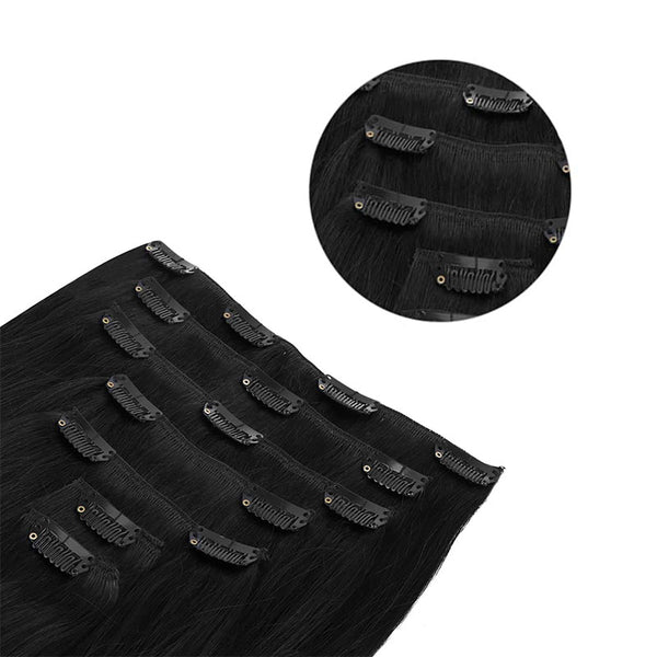 Jet Black (1) Classic Clip in Hair Extensions (120g)