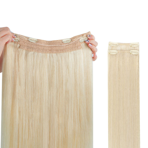 Bleach Blonde (613R) Wire Hair Extensions (2 Extra Clip Wefts)