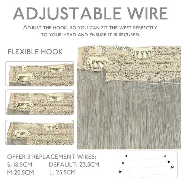 Grey Wire Hair Extensions (2 Extra Clip Wefts)