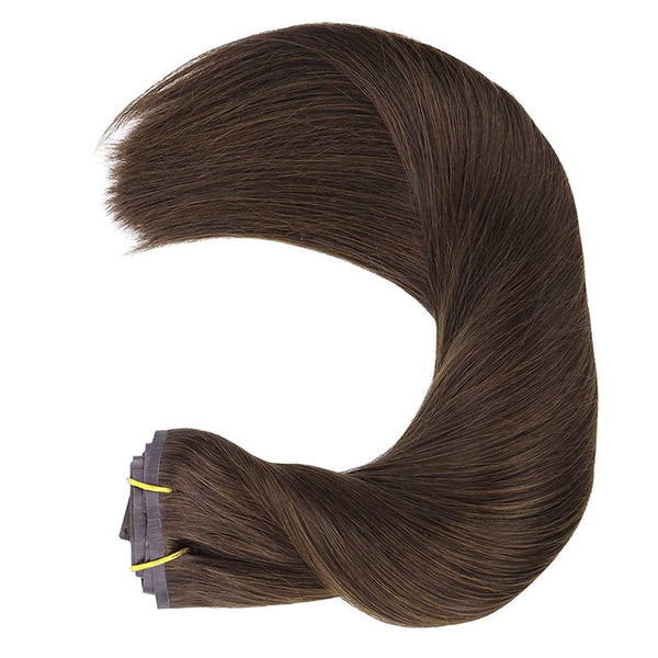 Light Dark Brown (2A) Seamless Clip In Hair Extensions