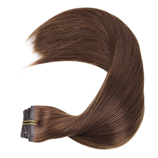 Chocolate Brown (4) Seamless Clip In Hair Extensions