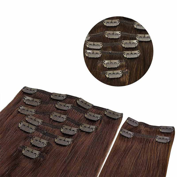 Chocolate Brown (4A) Clip in Hair Extensions (150g)
