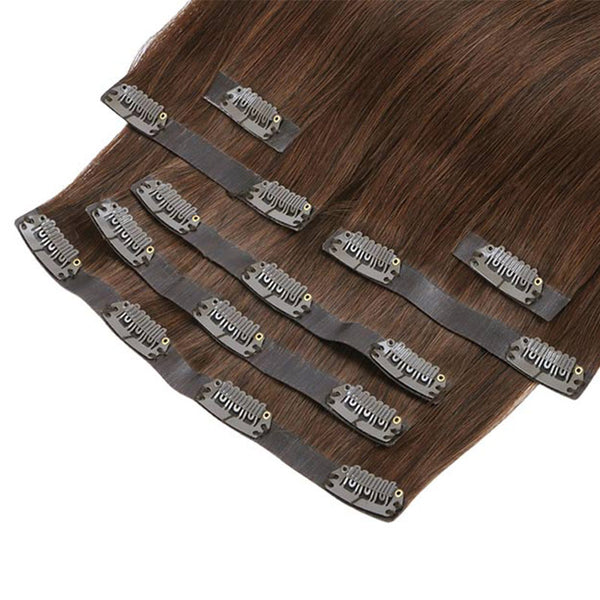 Chocolate Brown (4) Seamless Clip In Hair Extensions