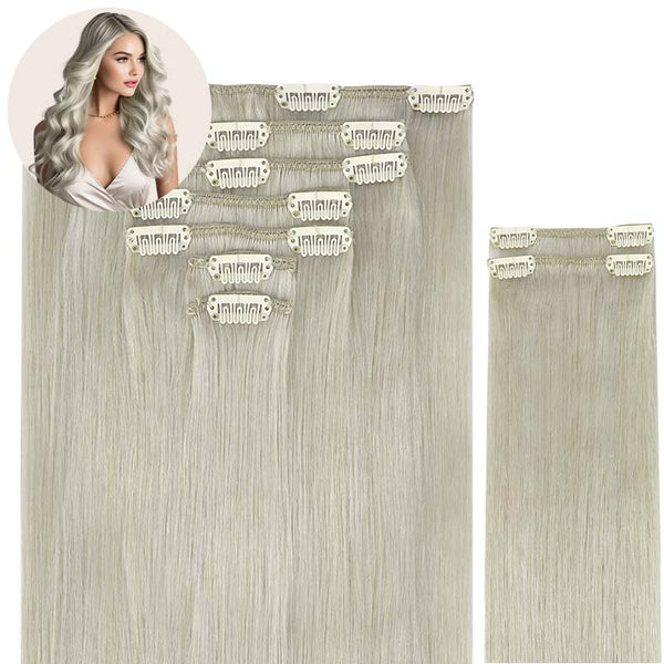 Grey Clip in Hair Extensions (150g)