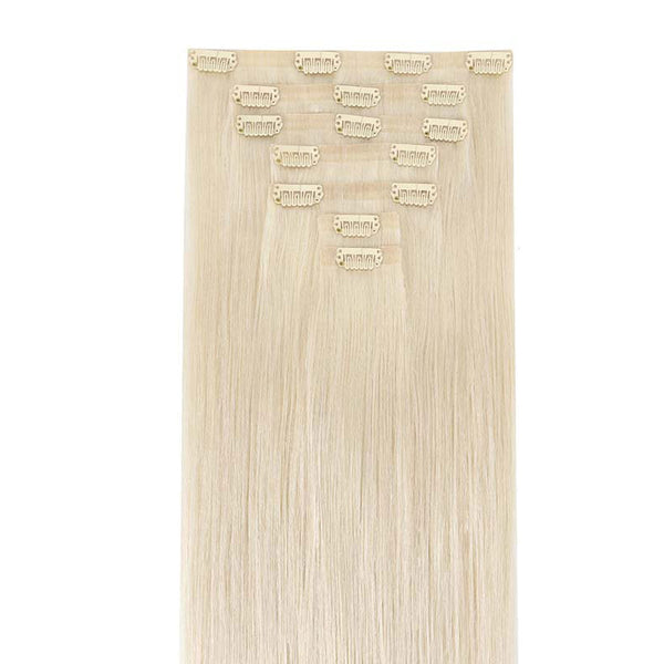 Platinum Blonde (60A) Seamless Clip In Hair Extensions