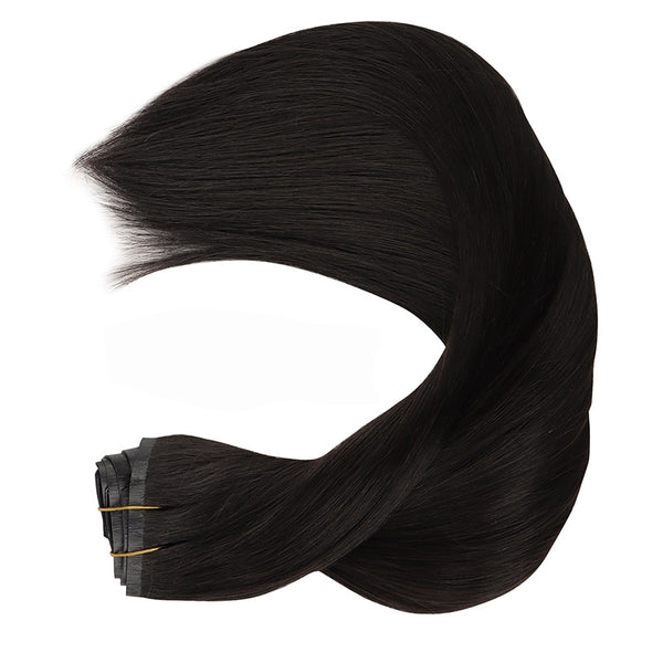 Natural Black (1B) Seamless Clip In Hair Extensions